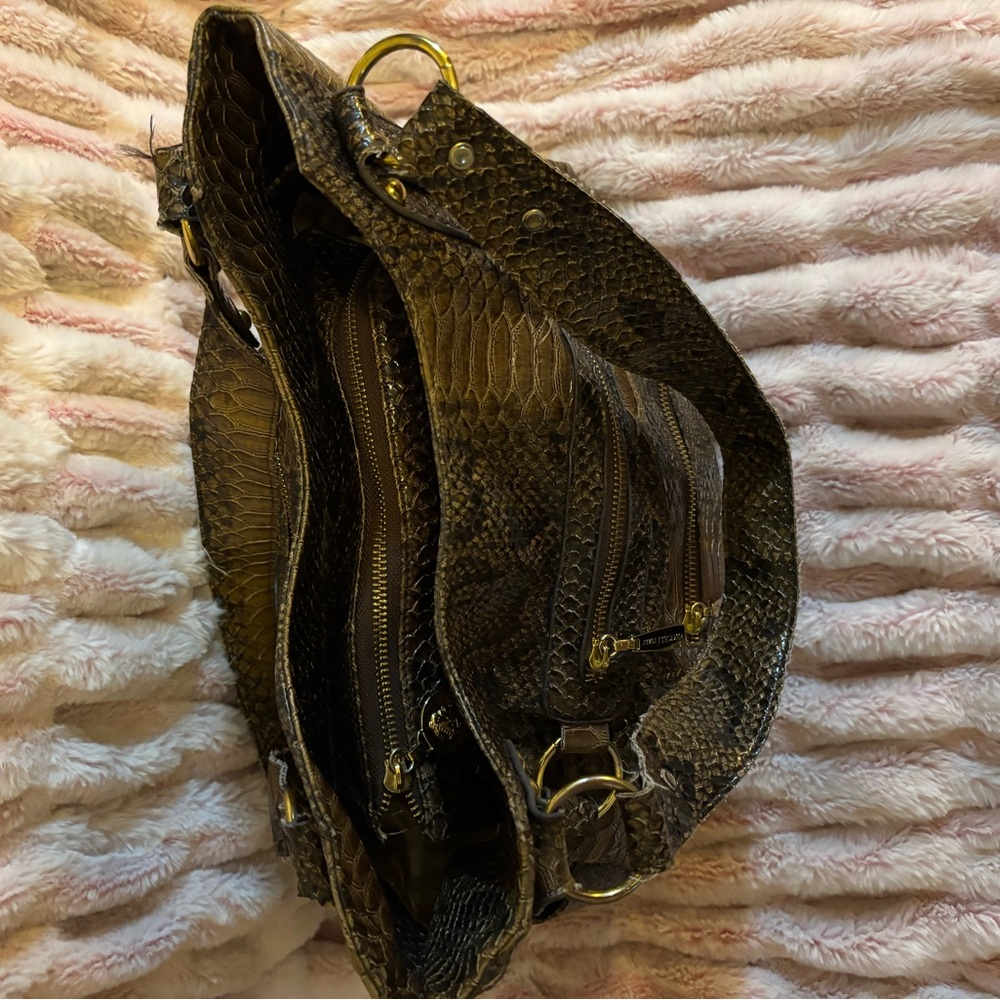 Vecceli Italy Python Embossed Tote - image 3